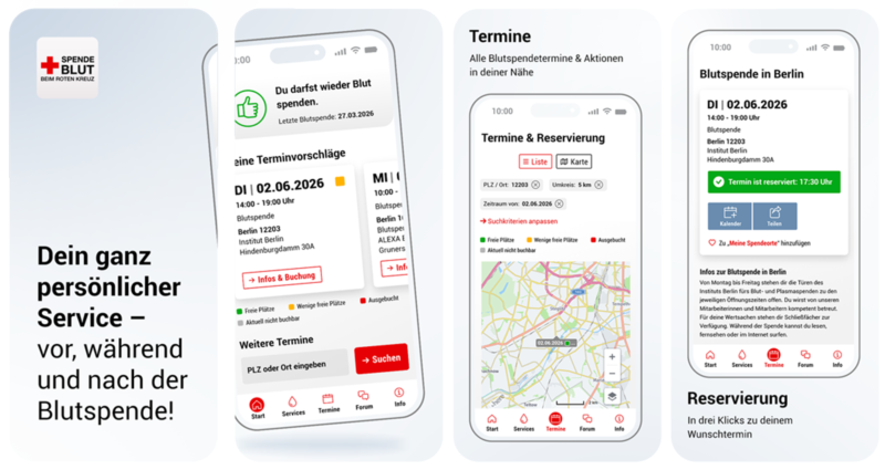 German Red Cross blood donation services present digital donor service 2.0