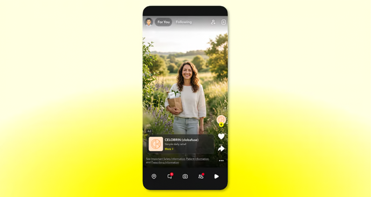Snapchat adds multi-CTA ad format for pharma disclosure needs